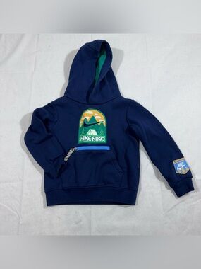 Nike NSW Great Outdoors Fleece Pullover Hoodie Sweatshirt Size 2T Navy Blue